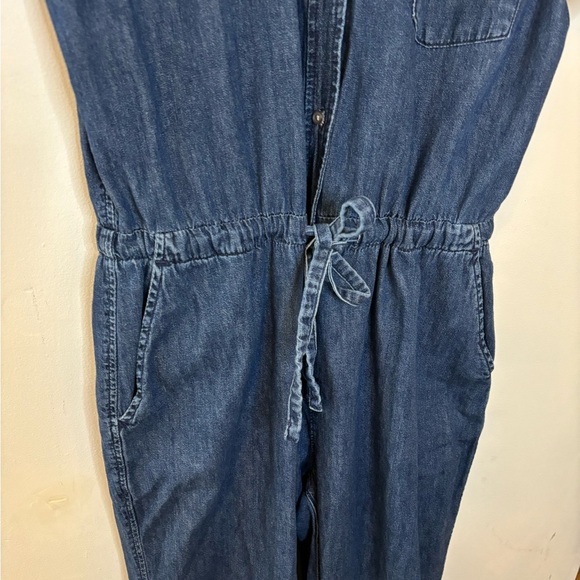 GAP Vintage One Piece Short Sleeve Denim Tie Waist Pantsuit - Picture 9 of 11